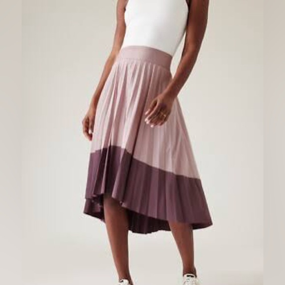 Athleta Two-Tone Midi Skirt in Pink and Purple